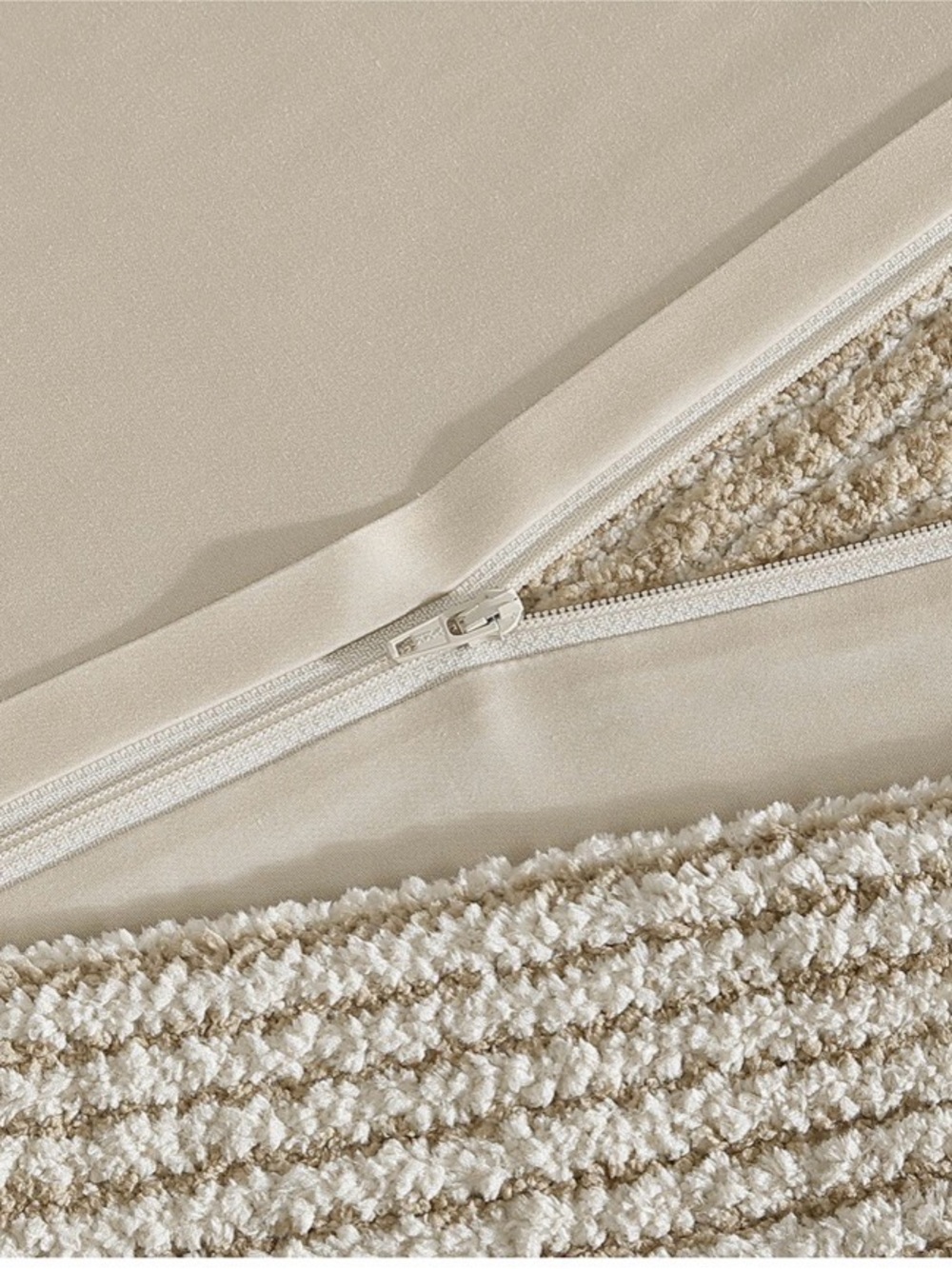 Sunday Citizen Snug Ribbed Duvet Cover, King Size, Biscotti & Sahara Tan - Picture 7 of 8